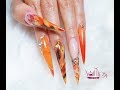 Reverse Acrylic French Nails | Autumn Inspired Nail Design