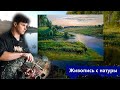 Как написать маслом закат на пруду.