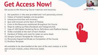 Module 1 - Lesson 9:  Kaz Laljee Digital Marketing On-Demand Course. Course Materials and Resources.