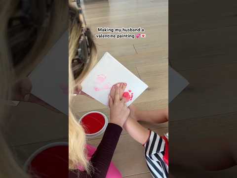 DIY heart foot Valentine painting!