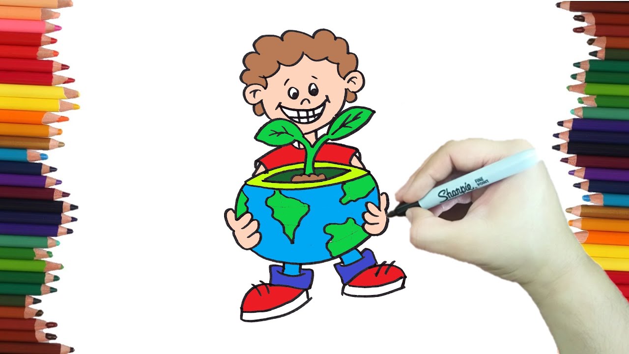 🍃 🍂 🌎 Dibujando Dibujos como cuidar el medio ambiente - Dibubaron Speed ...