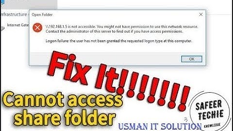 Solved  You might not have permission to use this network resource || Usman IT Solution ||