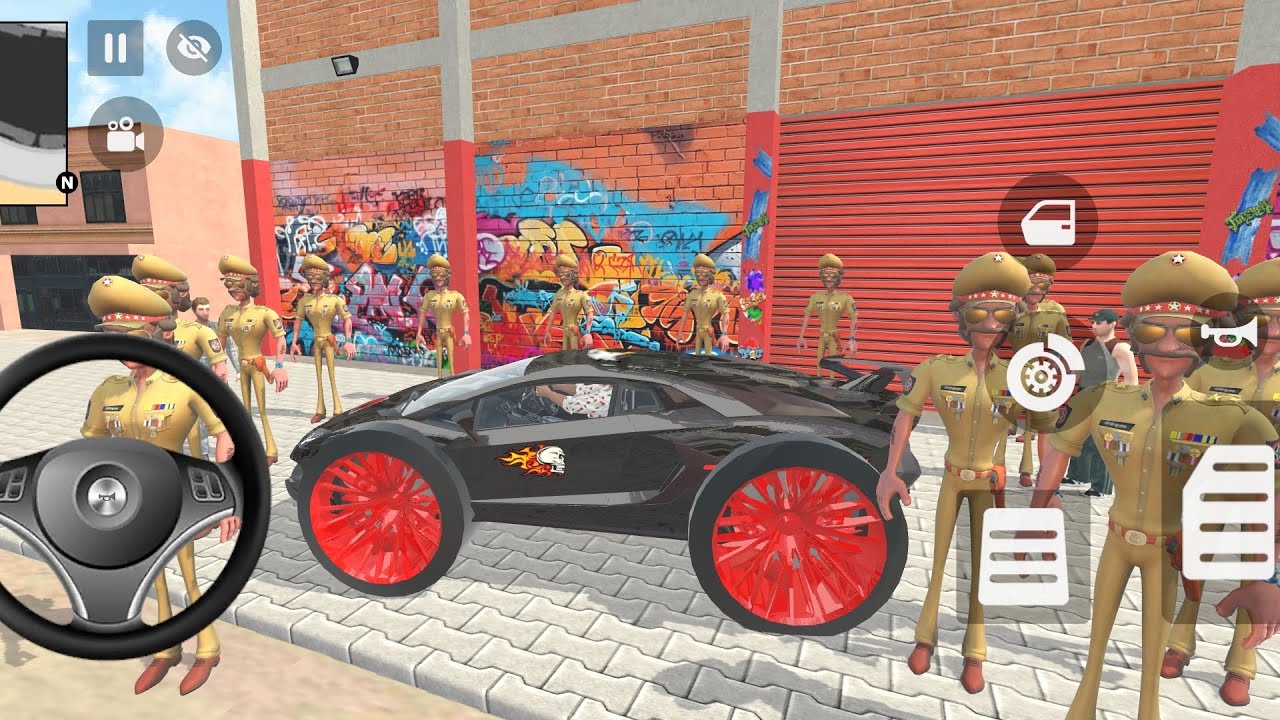 Black Monster Lamborghini modified!🖤 Indian Theft Auto Simulator✨game 🎮