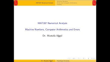 1. Machine Numbers Computer Arithmetic and Errors