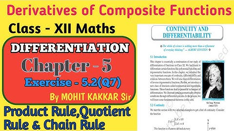 Exercise - 5.2 (Q7) Continuity & Differentiability Class 12th Chapter 5 Ncert Solutions