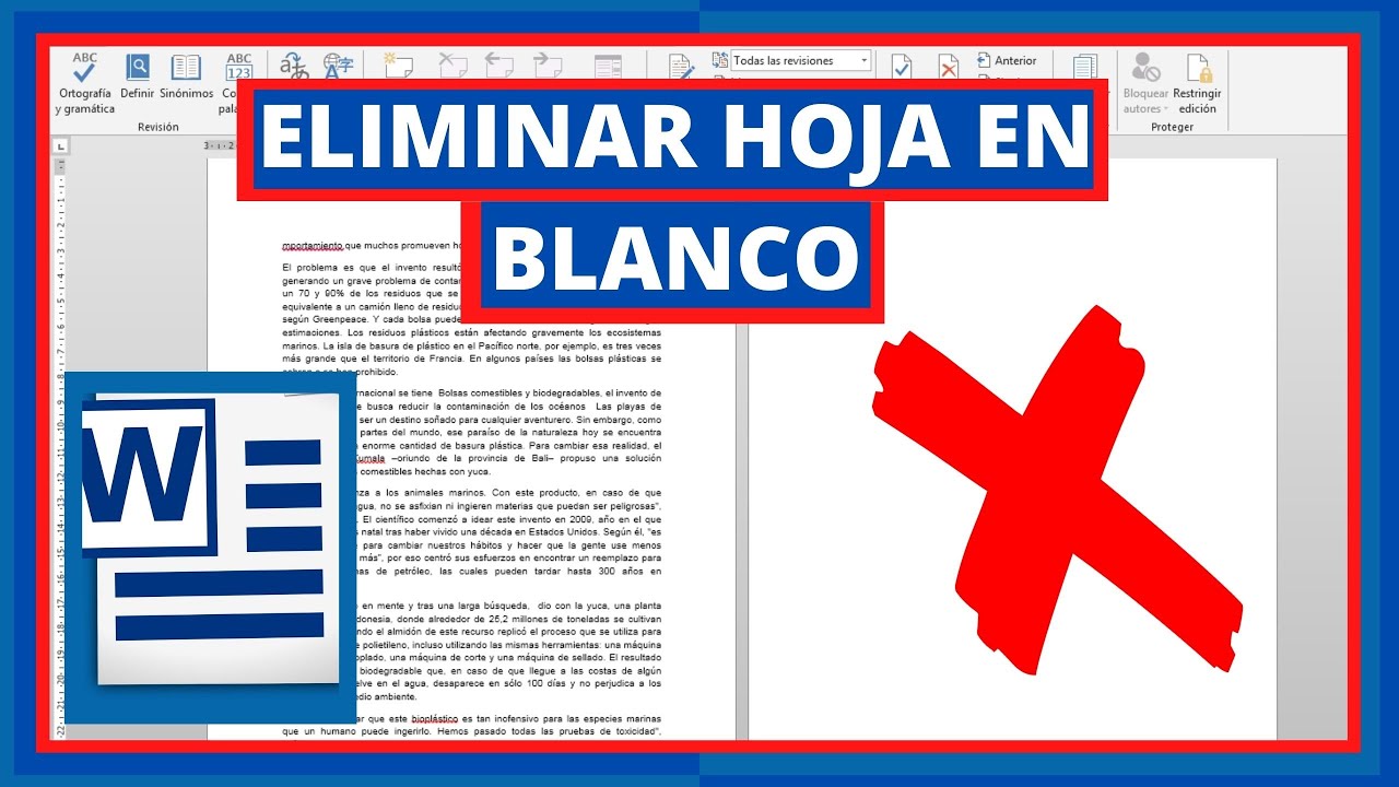 Cómo ELIMINAR una HOJA en BLANCO en WORD - YouTube
