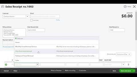 Student Tutorials Chapter 3: Create a Sales Receipt