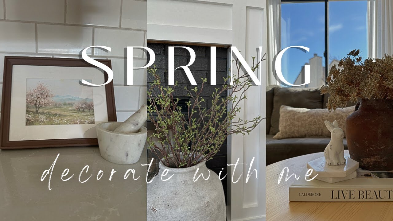 2024 SPRING & EASTER DECORATE WITH ME || LIVING ROOM + KITCHEN ...