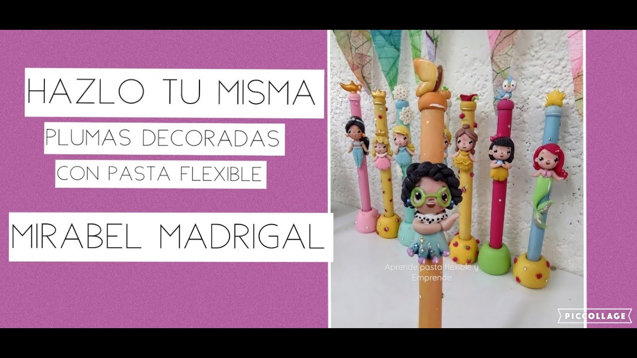 Hazlo tu misma, plumas decoradas con pasta flexible. Mirabel Madrigal