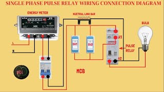 SINGLE PHASE PULSE RELAY WIRING CONNECTION DIAGRAM// PULSE RELAY LATCHING // VIDEO ANIMATION.