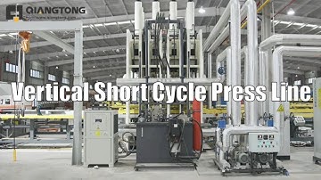 Qiangtong short cycle press line 7x9 feet for producing melamine-faced MDF particle board & plywood