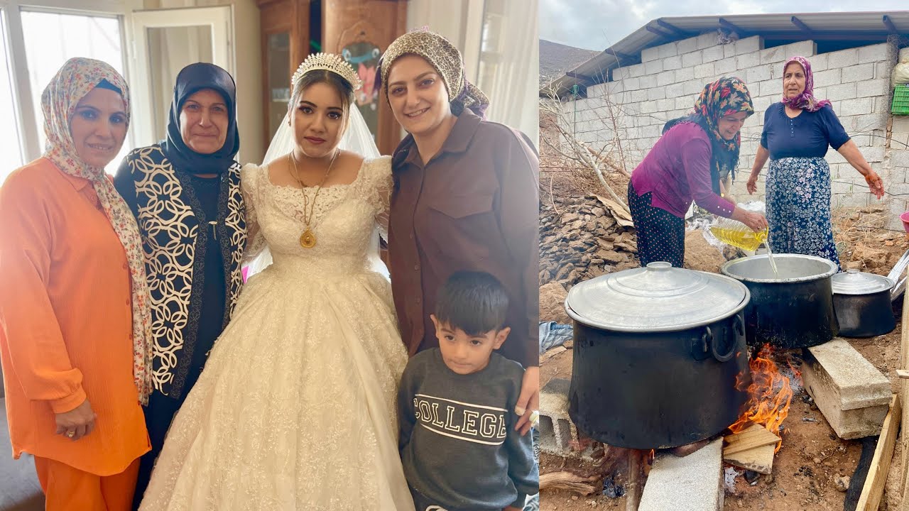 GELİN İLE DAMAT GELDİ 😍 KÖY DÜĞÜNÜ BÜYÜK KAZANLARDA DÜĞÜN YEMEĞİ DAVETİ