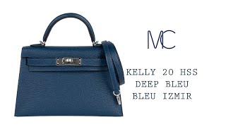 Hermès Kelly Mini Chèvre Mysore Deep Blue / Blue Izmir | SACLÀB