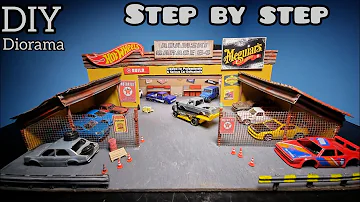 How to make garage for toy car Hot Wheels Matchbox from cardboard.