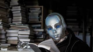 Robot Dave Reads Flatland (by Edwin Abbott Abbott)
