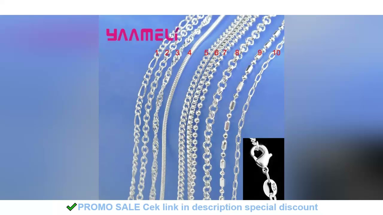 100% Authentic Genuine 925 Sterling Silver Link Chain Necklace with Lobster Clasps fit Men Women Pen