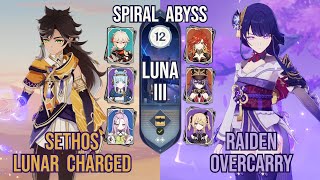 Download Lagu Sethos Lunar Charged x Raiden Shogun Overcarry | Spiral Abyss 6.2 / Luna III | Genshin Impact MP3
