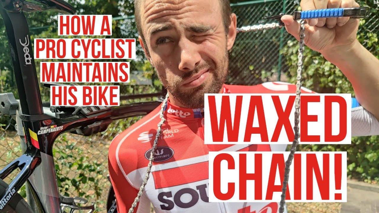 How a Pro cyclist maintains his bike; WAXED CHAIN!!