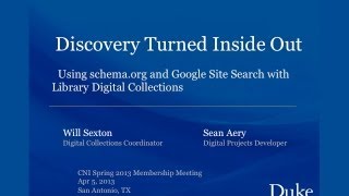 CNI: Using schema.org and Google Site Search with Library Digital Collections