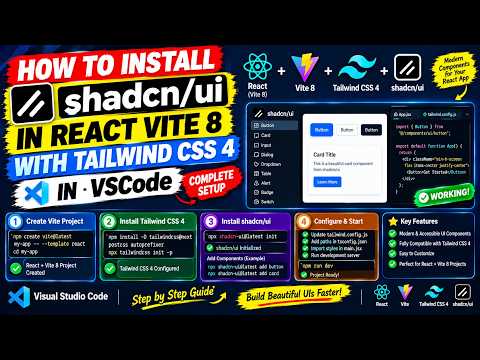 How to Install shadcnui Library in React Vite 8 with Tailwind CSS 4 in VSCode – Complete Setup