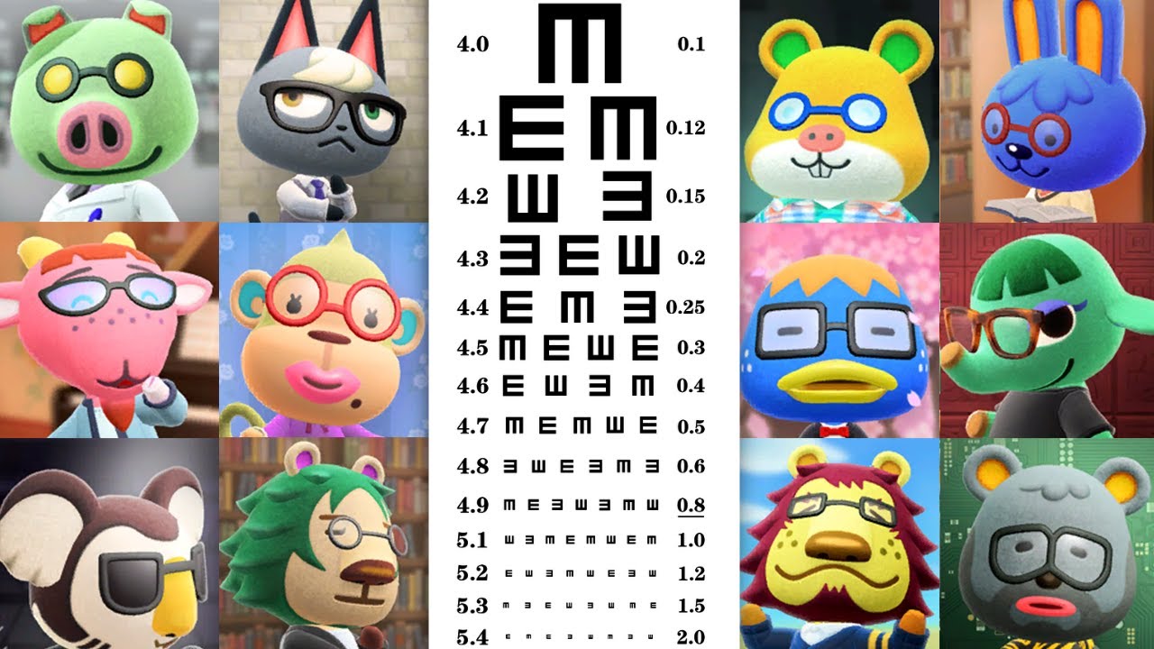 Villagers with poor eyesight in Animal Crossing New Horizons YouTube