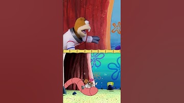 SpongeBob & Sandy vs. Cacing Alaska...IRL! 🪱 #Shorts