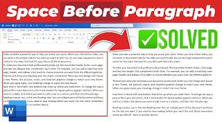 How to Add Space Before Paragraph in Word (Step-by-Step) Easy Guide