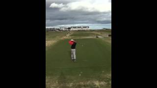 Celebrity 18th hole Carnoustie championship tee 360 yard drive Profile