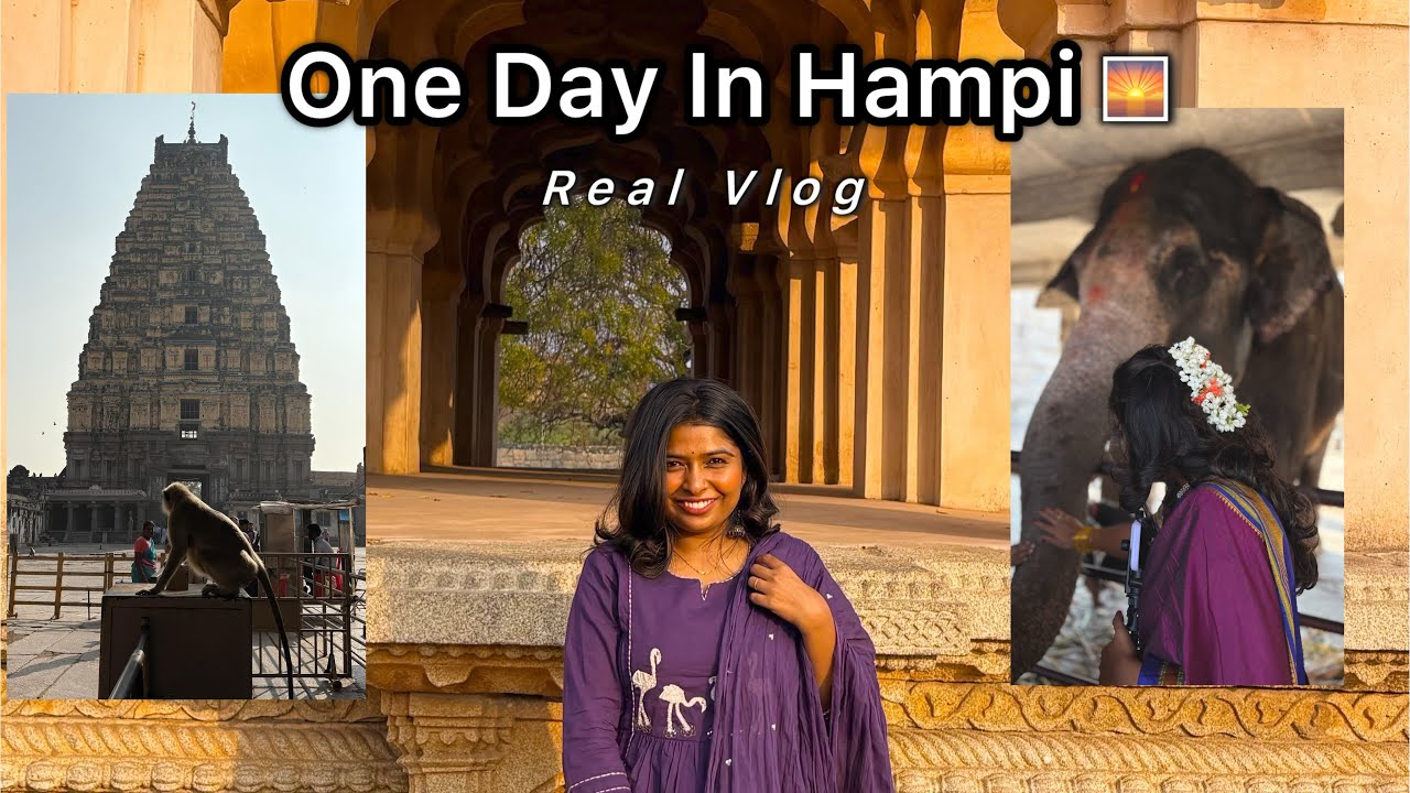 One Day in Hampi | Virupaksha Temple, Lotus Mahal & Sunset 🌅 | Real Experience + Food Costs