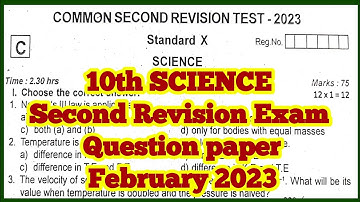 10th SCIENCE ORIGINAL Question Paper Second Revision Exam February - 2023..