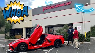 FINALLY DID THE VERTICAL DOORS INC. KIT (LAMBO DOORS) ON THE C8 CORVETTE