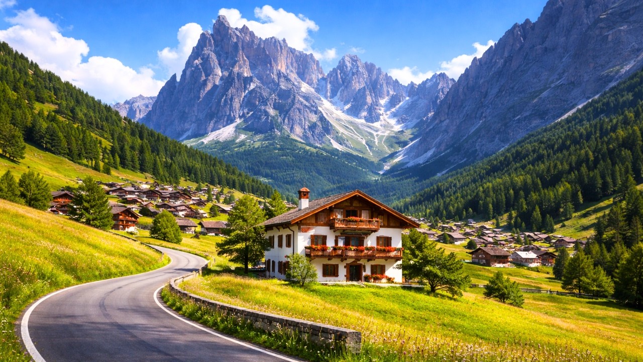 Расслабляющая Дорога В Итальянских Альпах - Долины И Виды - 4K HDR 60FPS