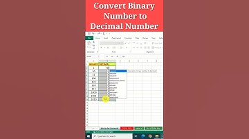 Convert Binary to Decimal Number in excel #viral #excel #shortvideos #trading #mexcel #ytshorts