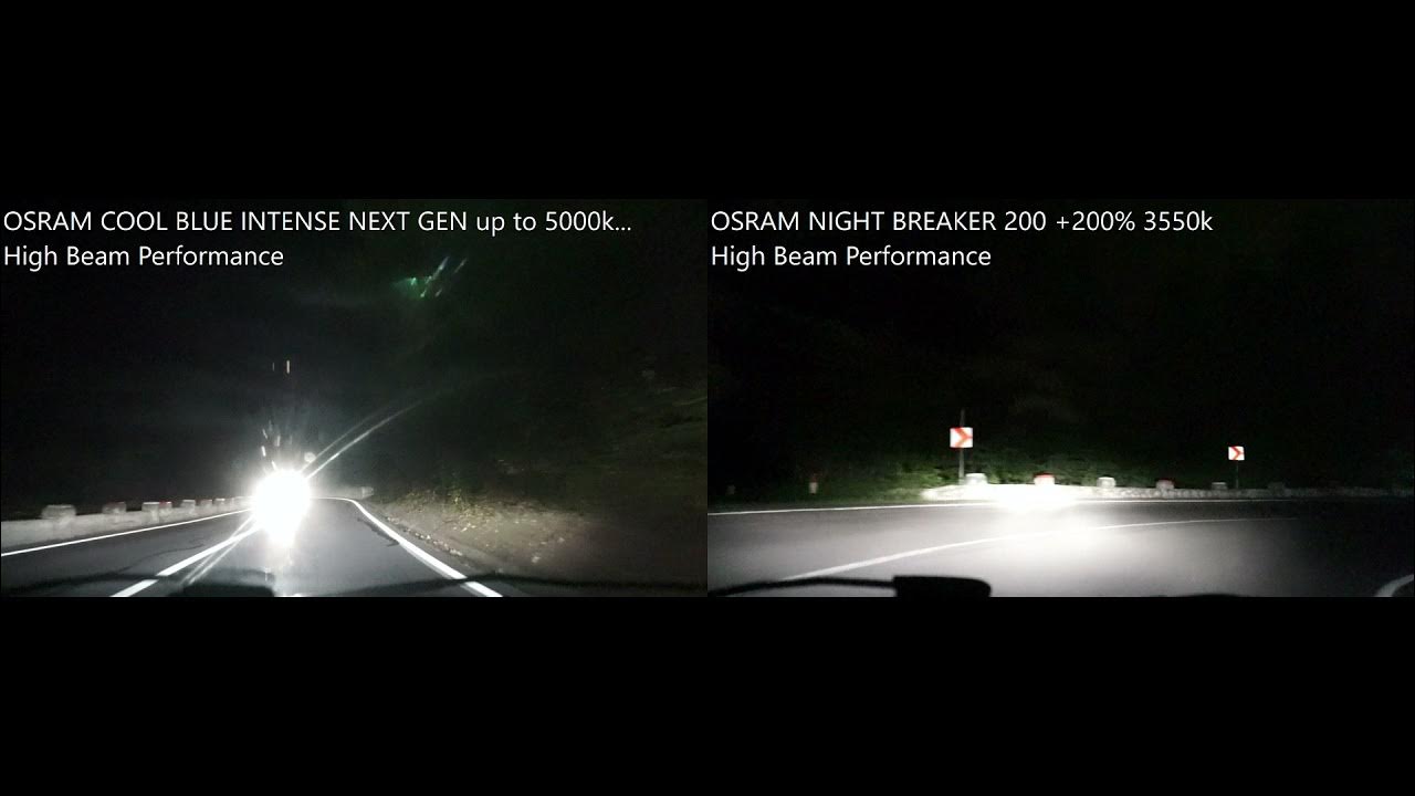 High Beam OSRAM Cool Blue Intense NEXT GEN vs Night Breaker 200