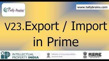 V23. Export and Import with Tally Prime | Exporting data in PDF or Excel or XML