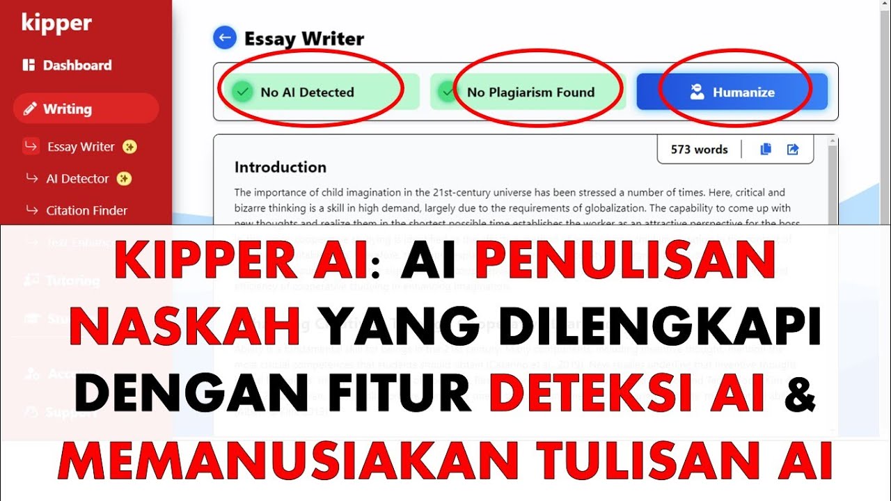 Kipper AI: Menulis Otomatis, Deteksi AI, & Memanusiakan Tulisan yang Dihasilkan