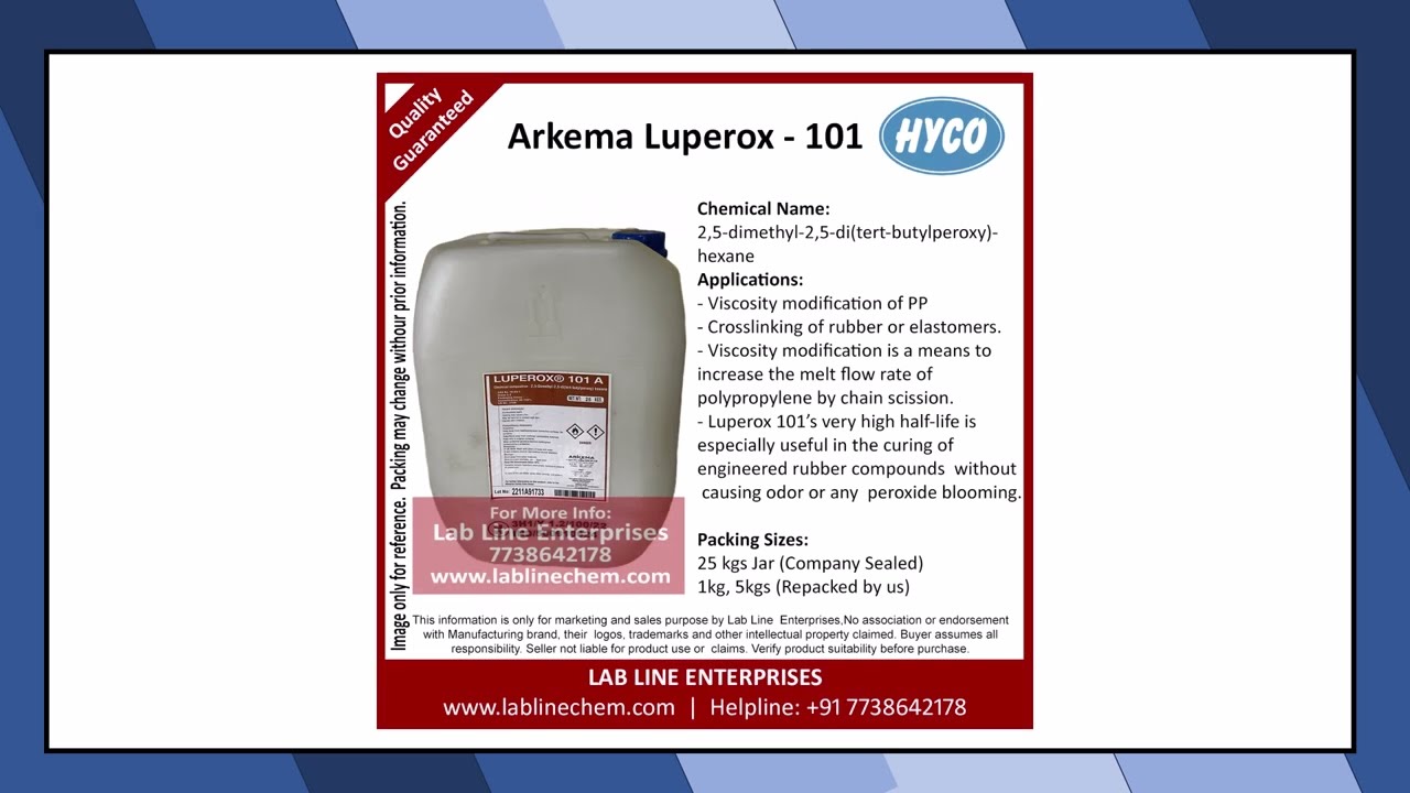Arkema Luperox 101 – Buy Organic Peroxide for Polymerization | Crosslinking Agent Supplier