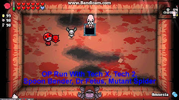 The Binding of Isaac: Afterbirth: Op Run With Tech X, Tech 2, Spoon Bender, Dr Fetus, Mutant Spider