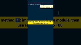 Python 🔥Random Number Generator in 2 Ways|#shorts #coding #viral #python #viralshorts #fyp #explore