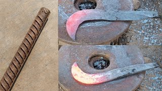 Making A Billhook Using By TMT Steel Bar / Indian Black Smith /South Indian Style Billhook