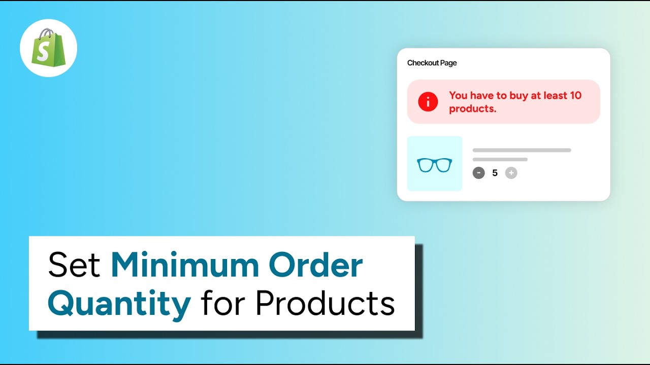 How to Set Minimum Order Quantity for Products in Shopify - YouTube