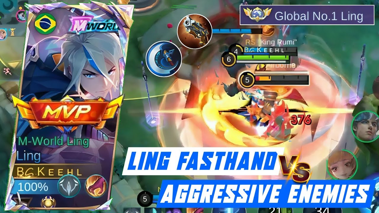 LING VS FULL CC TANKY HEROES! HARD GAME CARRY THE TEAM! GLOBAL LING SOLO RANK - MOBILE LEGENDS