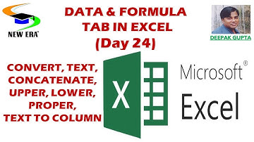 Excel By Deepak Gupta Day- 24|| Convert|| Concatenate|| UPPER|| lower|| Proper||Text to Column||