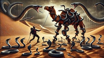 "🐪 A camel trapped among millions of snakes 🐍🔥—one brave man steps in to rescue it! 💪 #rescue