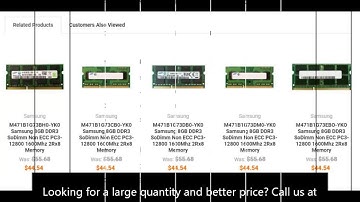 M471B1G73EBO-YK0 Samsung 8GB DDR3 SoDimm Non ECC PC3-12800 1600Mhz 2Rx8 Memory