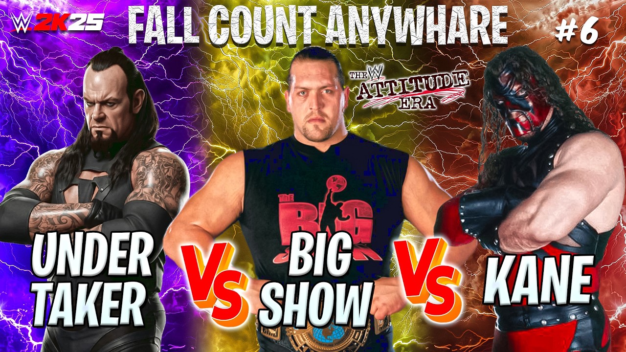 Undertaker vs Kane vs Big Show – Falls Count Anywhere Triple Threat Match | WWE 2K25