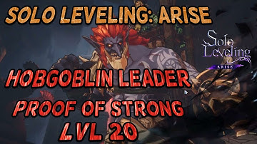 PROOF OF STRONG LVL 20!!!! - Hobgoblin Leader - (Solo Leveling: Arise)