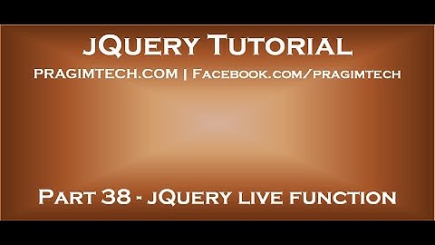 jQuery live function