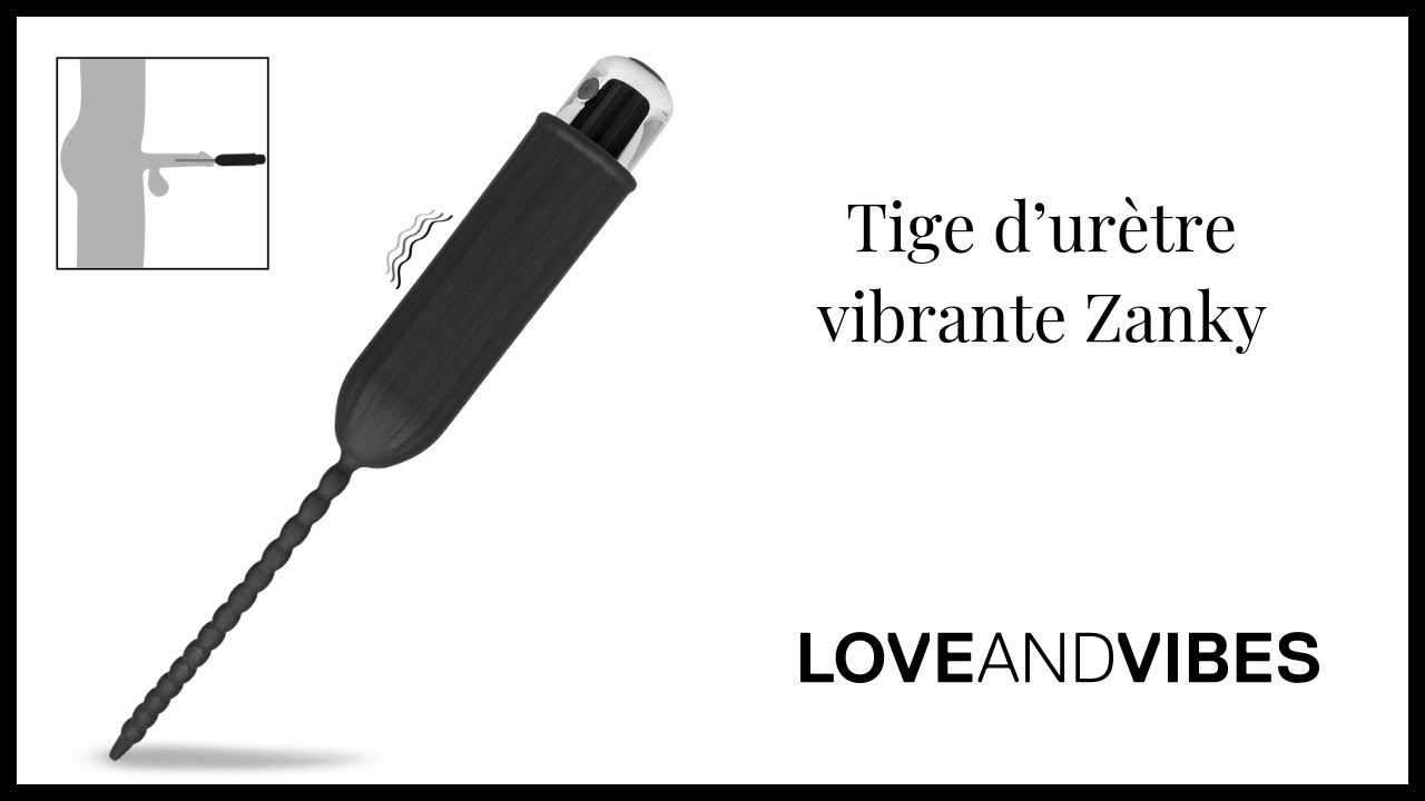 Plug Urétral Vibrante Zanky - Dilatateur Pénis BDSM, Silicone, Neuf, Marque LOVE AND VIBES