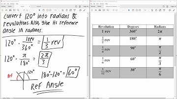 PreCal: Convert degree to revolutions and radians (Solved by Hand)